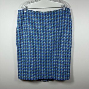 NWT‎ Talbots Size 16 Blue Gray Tweed Wool Blend Knee Length Skirt